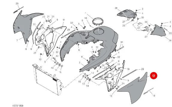 Ducati Copertura del radiatore Multistrada 950 / 1260