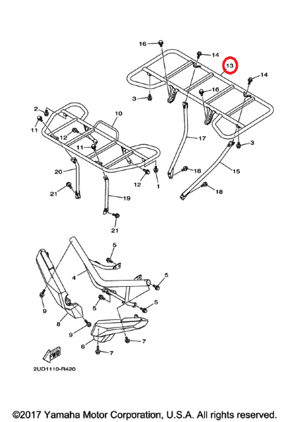 Yamaha Pakethållare Bak Grizzly 700