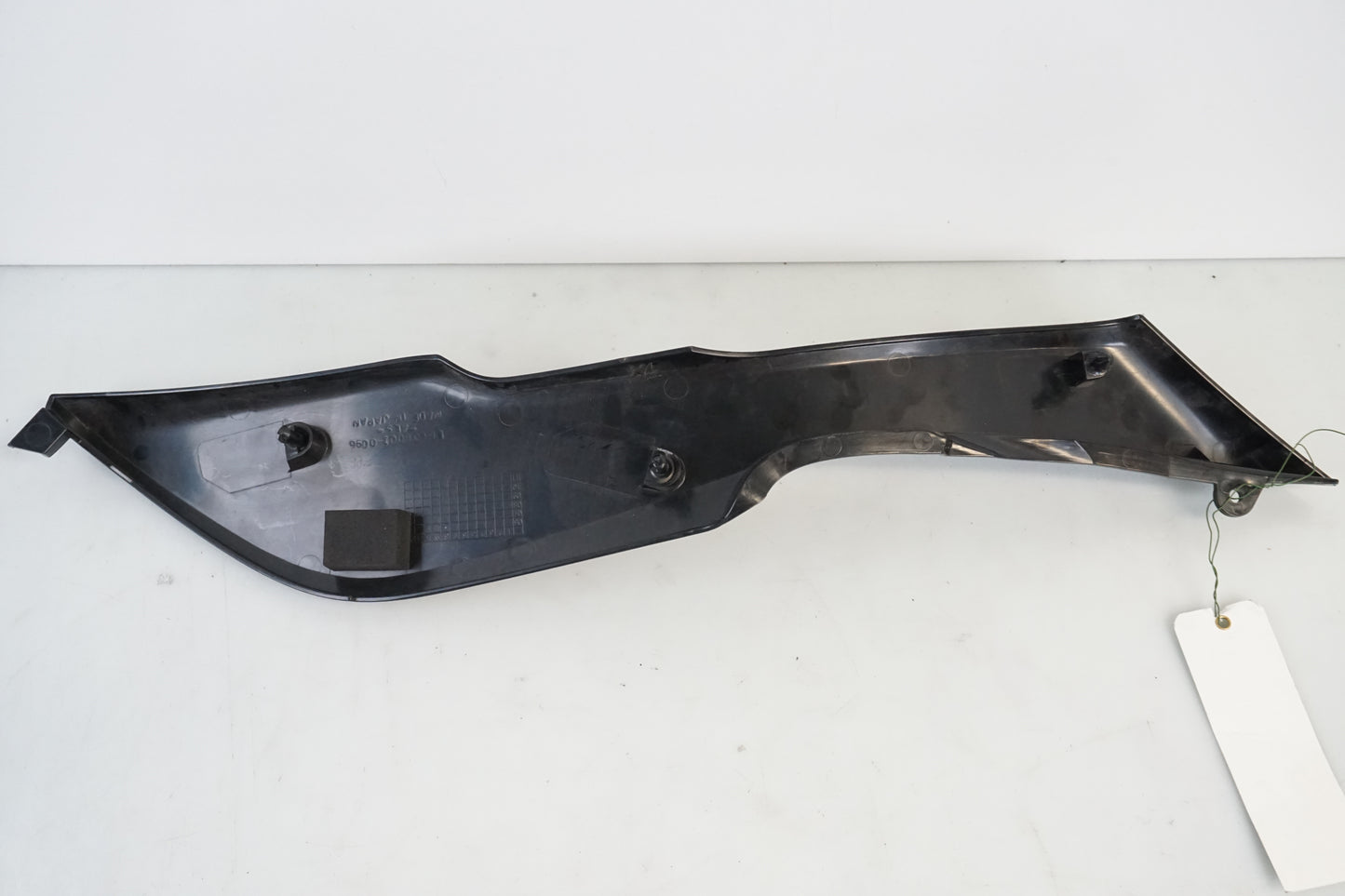 Snett nerifrÄn pÄ Sidopanel frÄn en Kawasaki Versys 650 -2007 motorcykel.