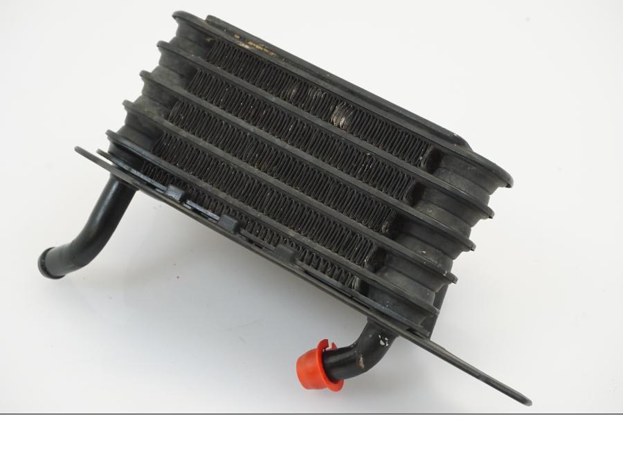 Snett nerifrån på Oljekyl från en BMW R 1150 R -2002 motorcykel.