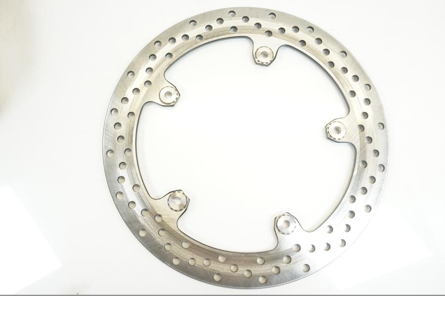 Baksidan på Bromsskiva från en BMW R 1200 S -2006 motorcykel.