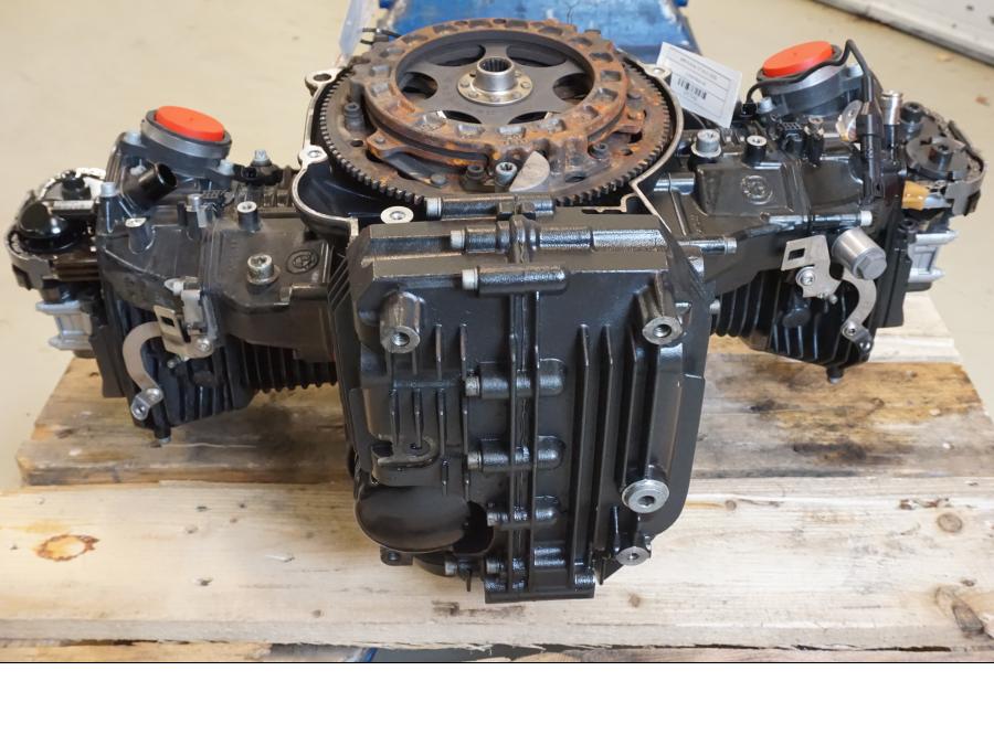 Snett uppifrån på Motor från en BMW R Ninet -2017 motorcykel.