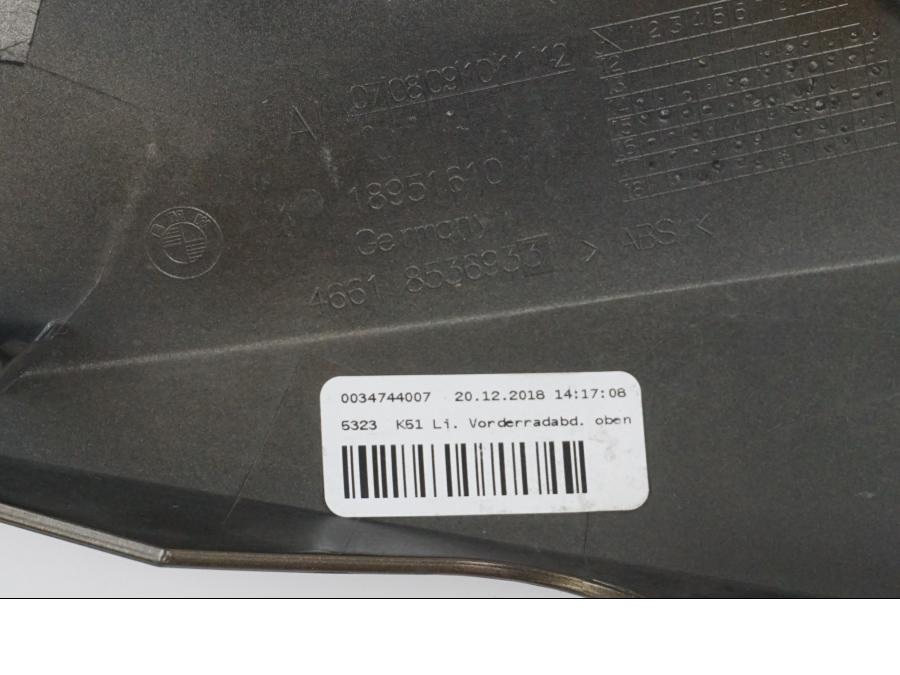 Snett uppifrån på Framskärm från en BMW R 1250 GS -2019 motorcykel.