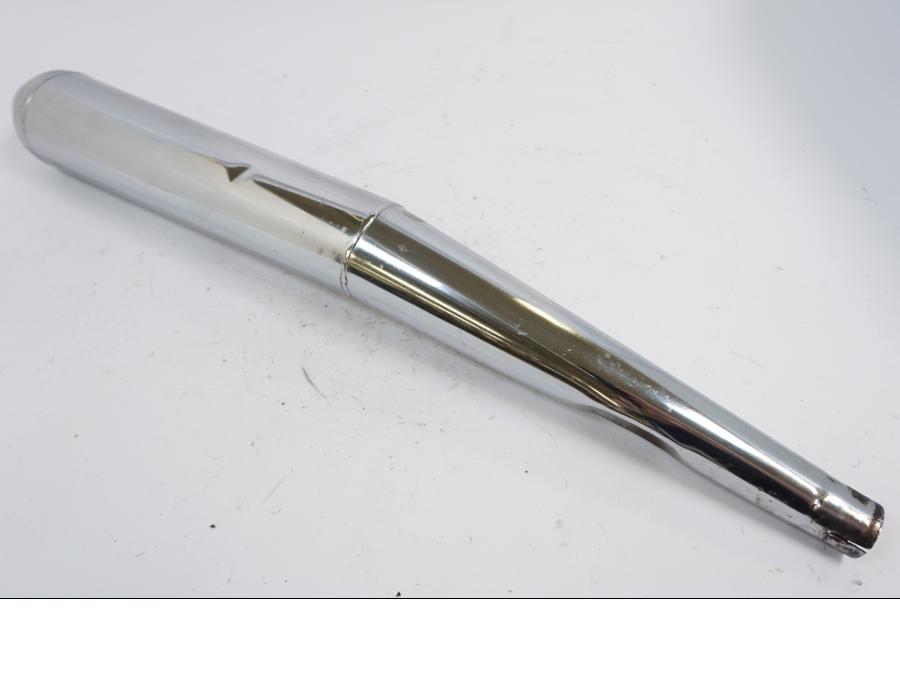 Snett uppifrån på Ljuddämpare från en BMW R 60 -1971 motorcykel.