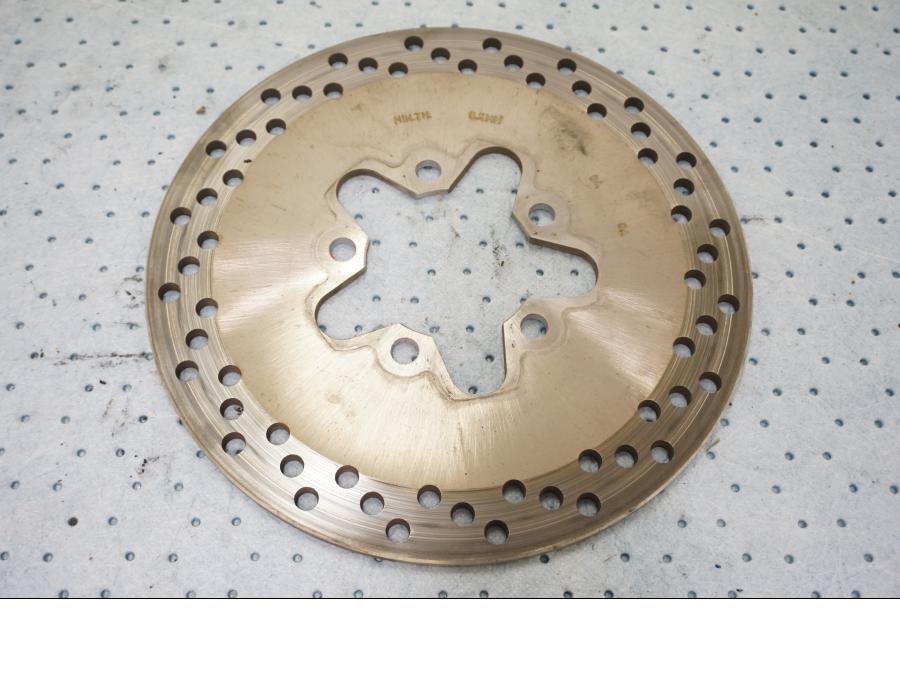 Baksidan på Bromsskiva från en Kawasaki Ninja H2 -2019 motorcykel.