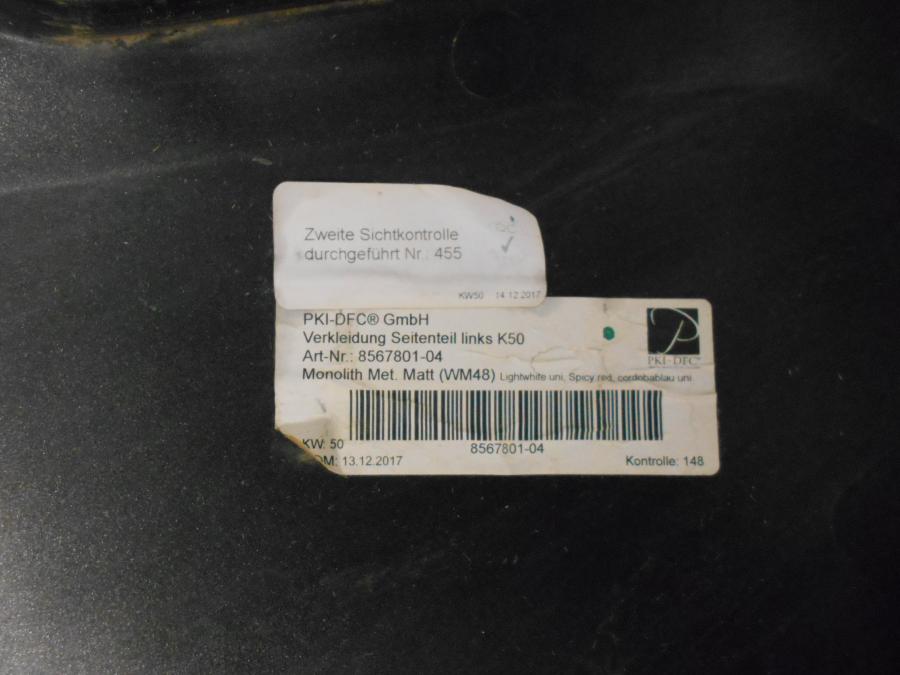 Vänster sida på Bensintankskåpa från en BMW R 1200 GS -2016 motorcykel.