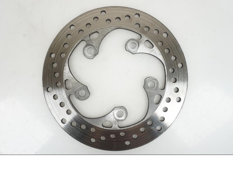 Snett uppifrån på Bromsskiva från en Suzuki GSX-R 1000 -2007 motorcykel.