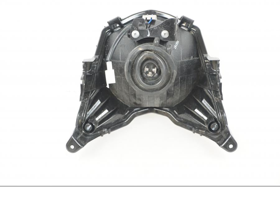 Snett uppifrån på Strålkastare från en Yamaha YS125 -2018 motorcykel.