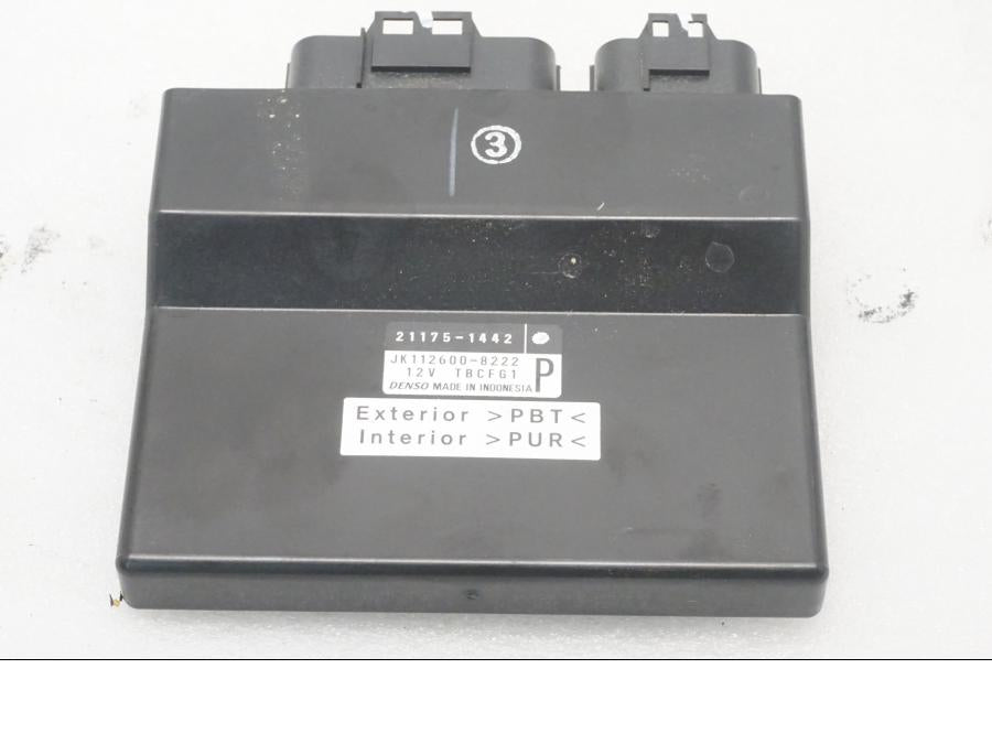 Framsidan på CDI / ECU från en Kawasaki Z 400 -2020 motorcykel.