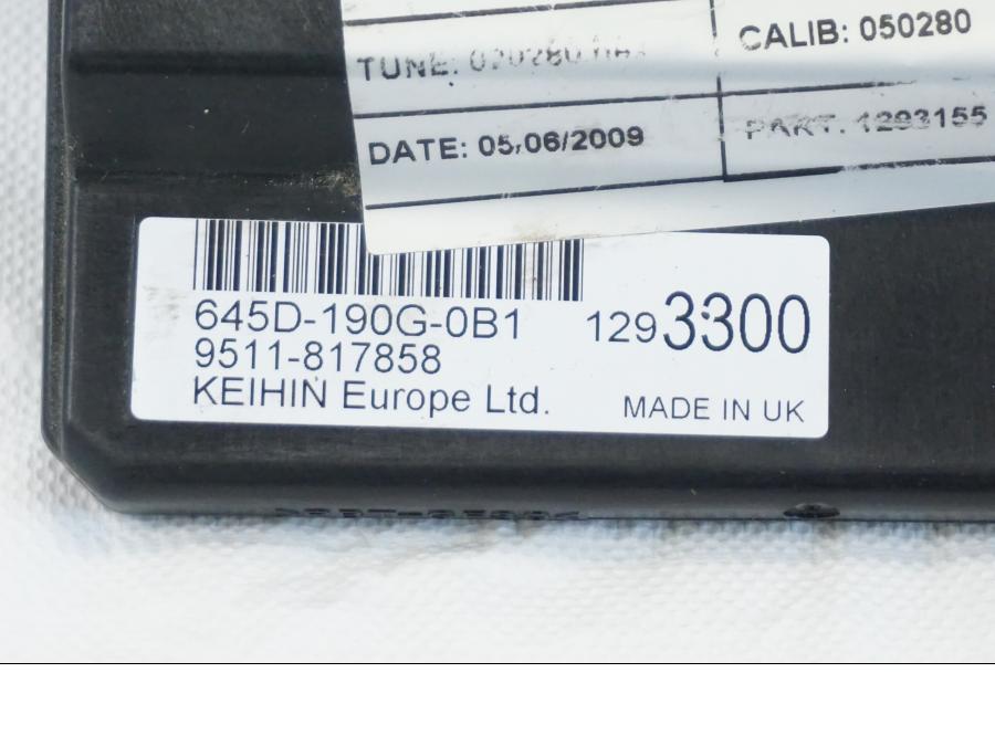 Höger sida på CDI / ECU från en Triumph Daytona 675 -2010 motorcykel.