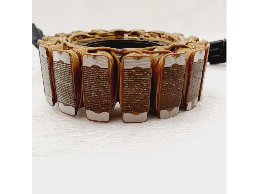 Snett uppifrån på Generator från en H-D V-Rod 1130 -2005 motorcykel.