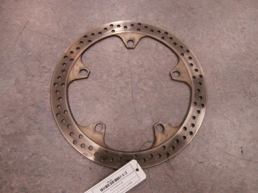 Baksidan på Bromsskiva från en BMW R 1200 R -2007 motorcykel.