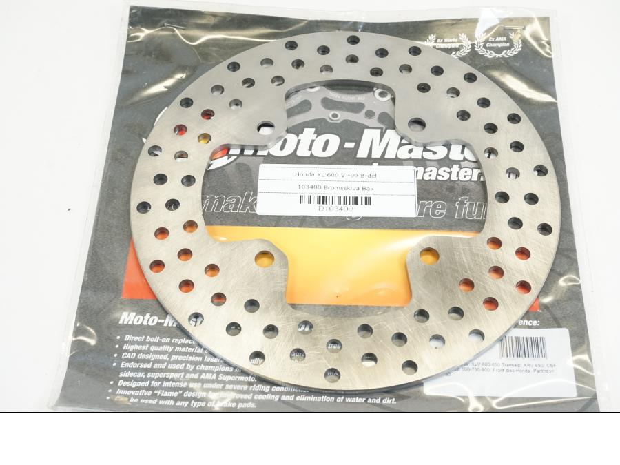 Baksidan på Bromsskiva från en Honda XL 600 V -1999 motorcykel.