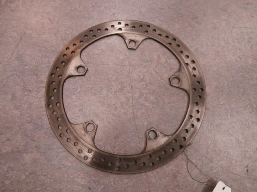 Baksidan på Bromsskiva från en BMW R 1200 R -2007 motorcykel.
