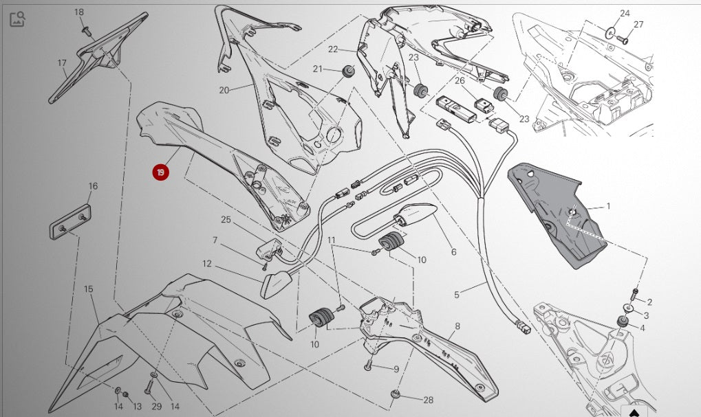 Ducati Skylthållare övre del Panigale