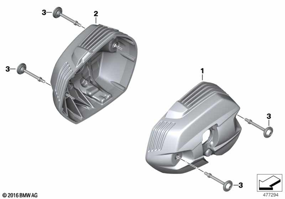 BMW Ventilkåpa Silver Vänster R 1200 / R nineT