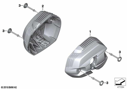 BMW Ventilkåpa Silver Vänster R 1200 / R nineT