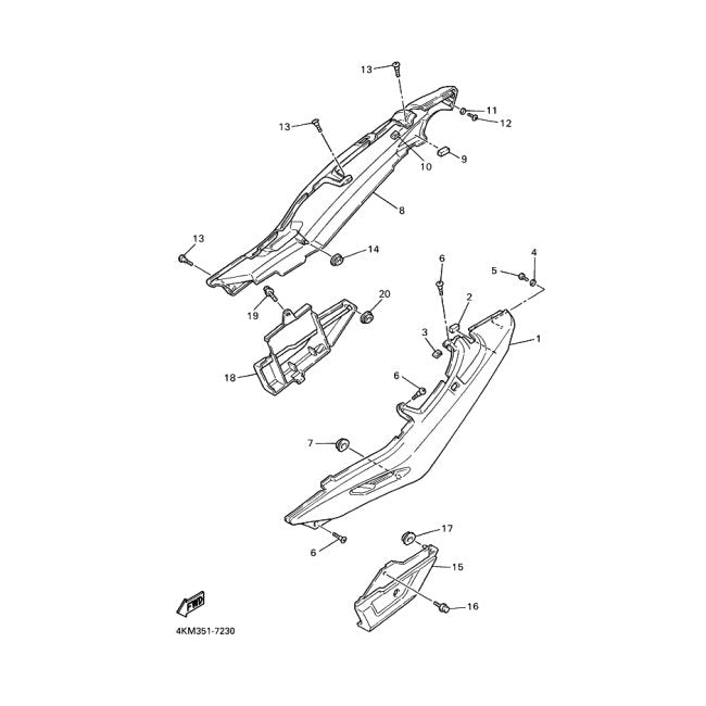 Yamaha Carcasa Lateral Roja XJ900S