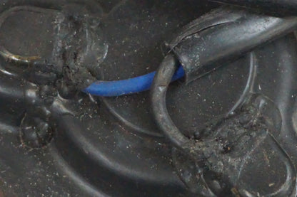 Snett uppifrån på Vattenkylfläkt från en Kawasaki ZZR 1200 -2002 motorcykel.