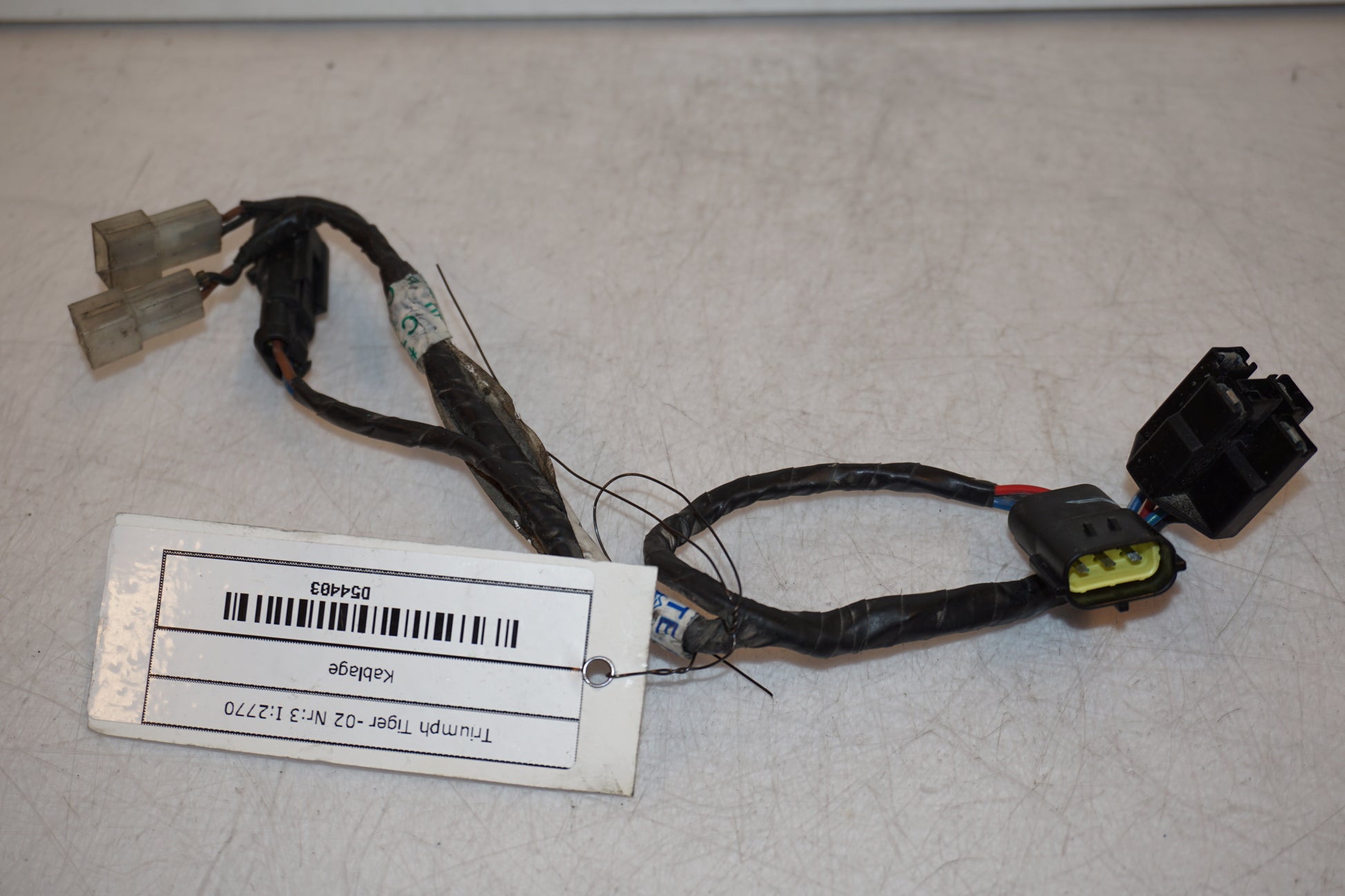 Höger sida på Kablage från en Triumph Tiger -2002 motorcykel.