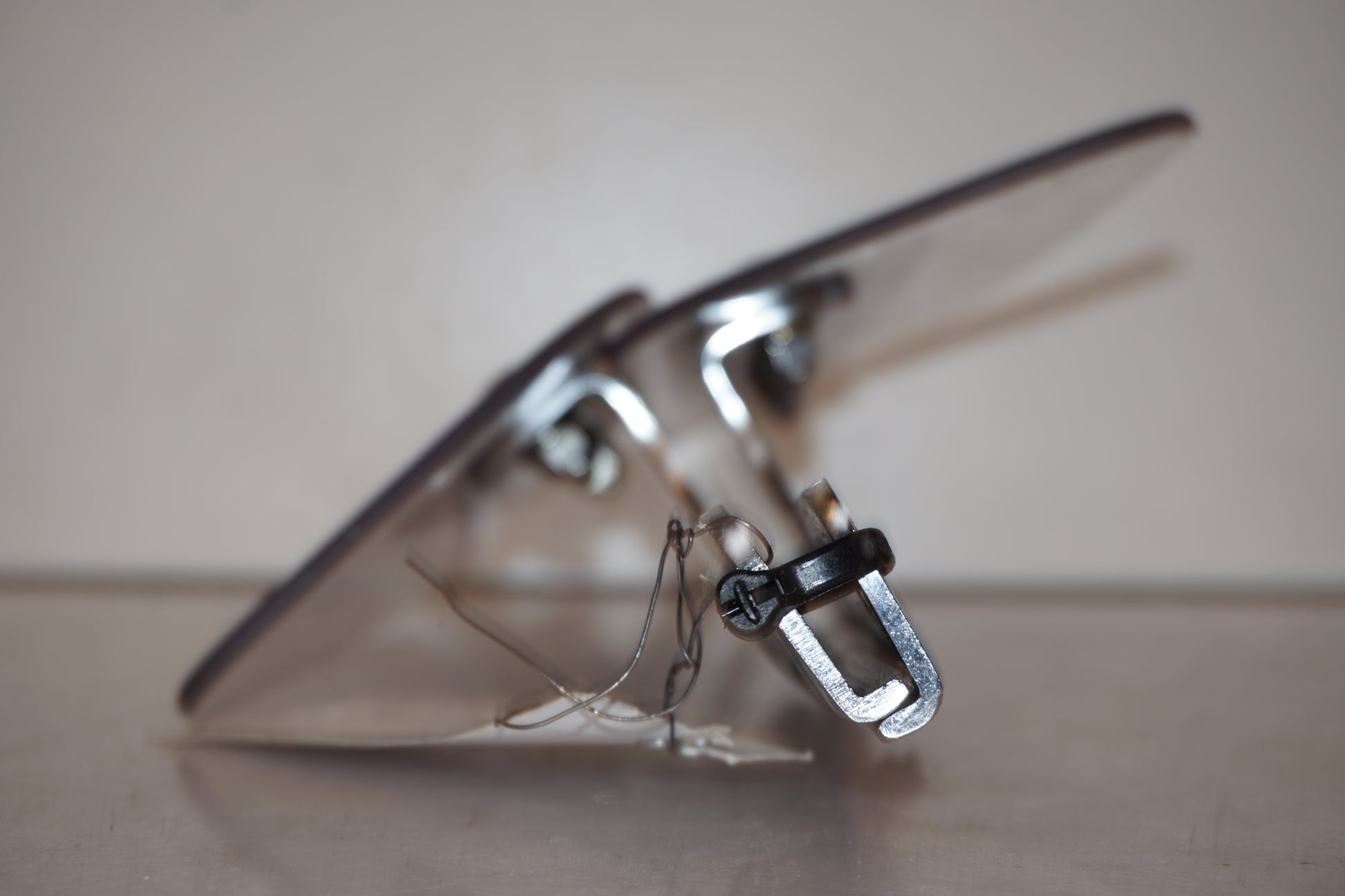 Snett uppifrån på Vindavvisare från en Kawasaki VN 1500 Classic Tourer -2003 motorcykel.