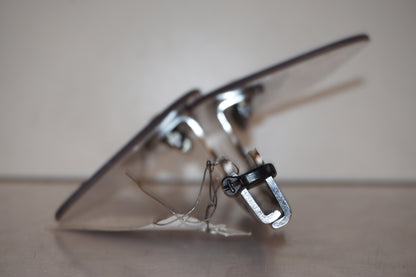 Snett uppifrån på Vindavvisare från en Kawasaki VN 1500 Classic Tourer -2003 motorcykel.