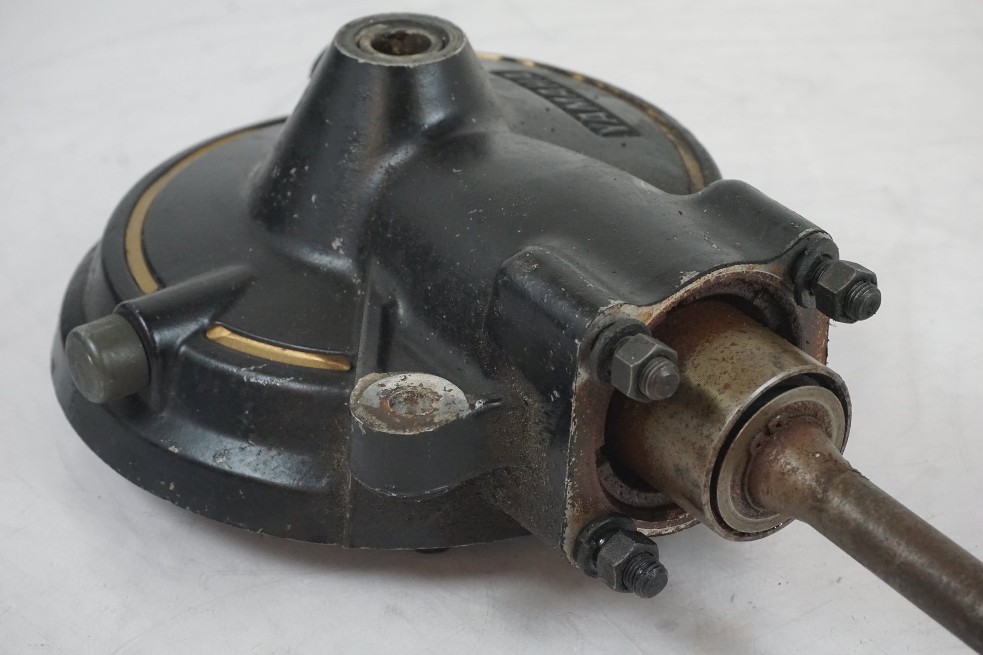Snett nerifrån på Slutväxel från en Yamaha XV1000 -1983 motorcykel.