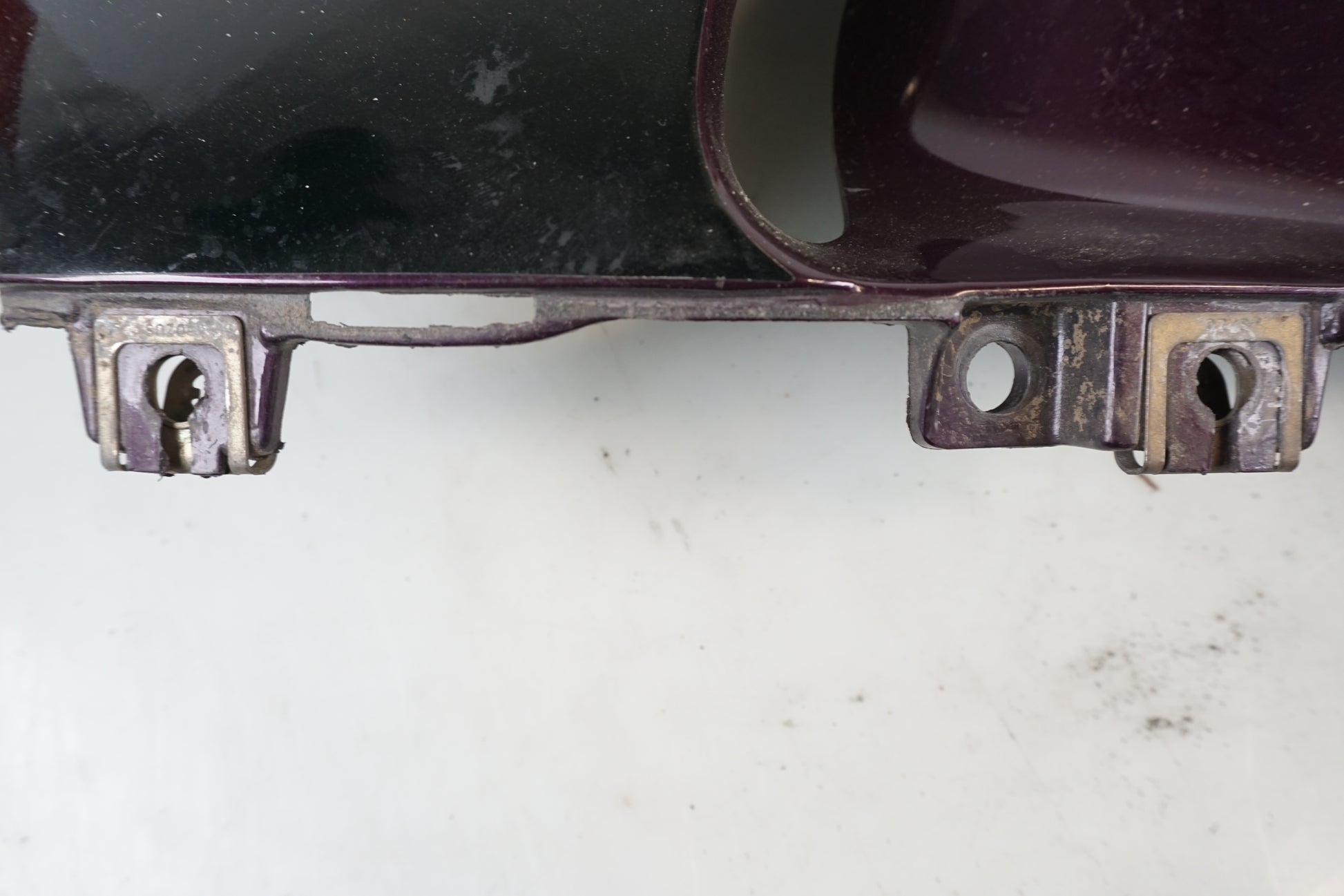 Snett uppifrån på Magkåpa från en Honda CBR 900 RR -1997 motorcykel.