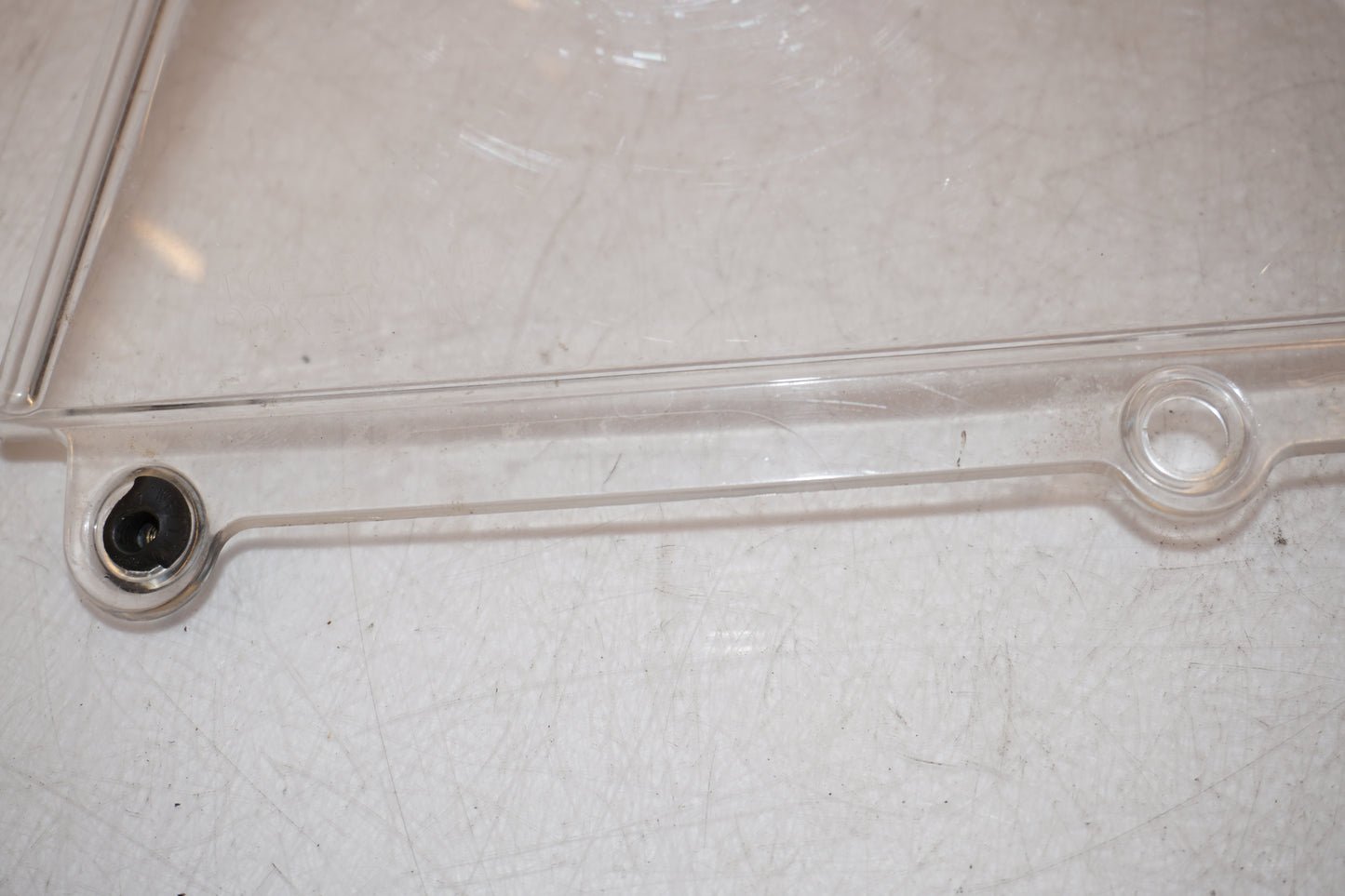 Snett uppifrån på Vindruta från en Honda CBR 600 RR -2003 motorcykel.