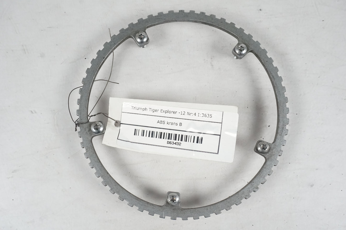 Framsidan på ABS krans från en Triumph Tiger -2012 motorcykel.