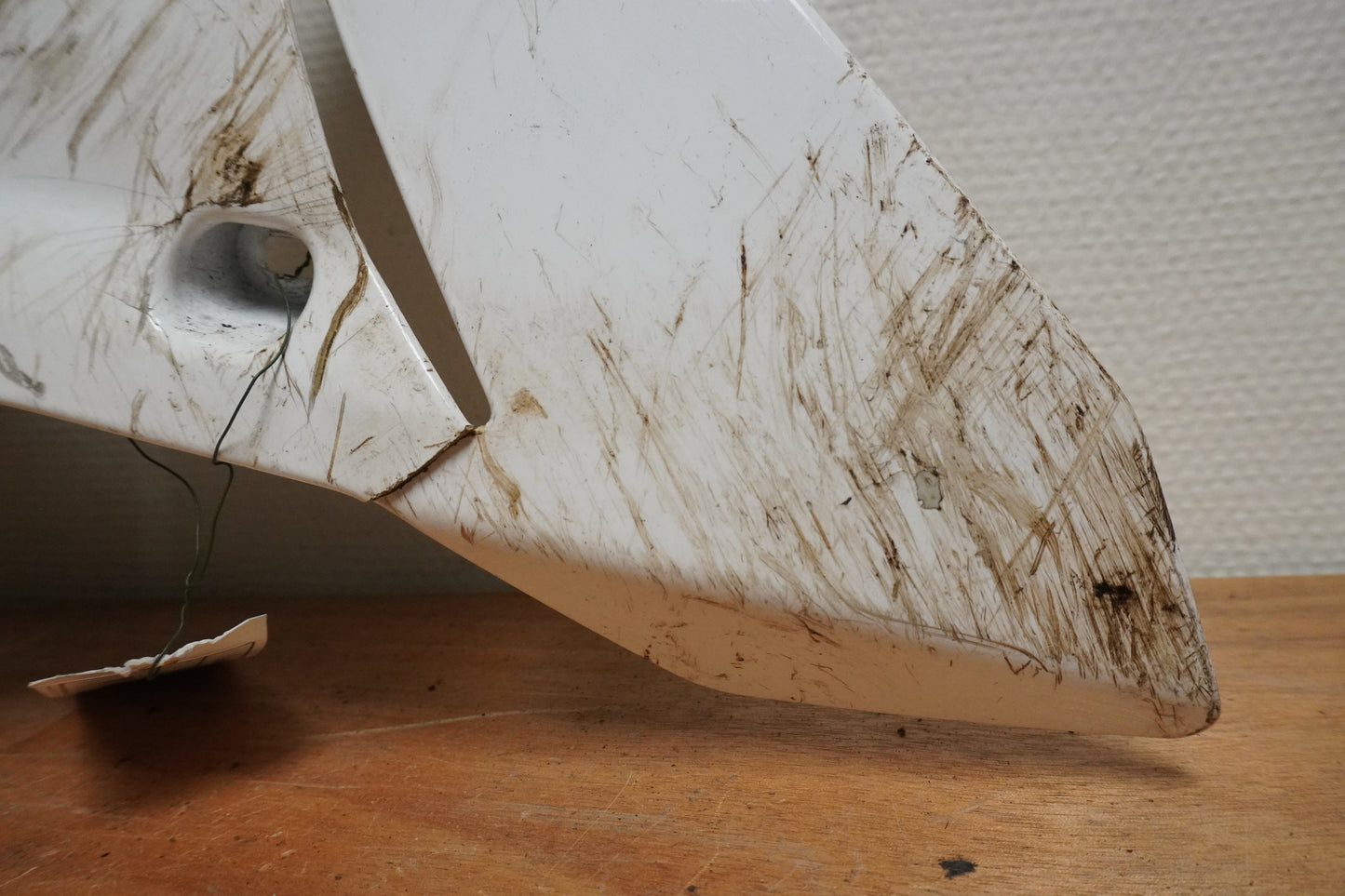 Snett uppifrån på Magkåpa från en Ducati 848 EVO -2012 motorcykel.