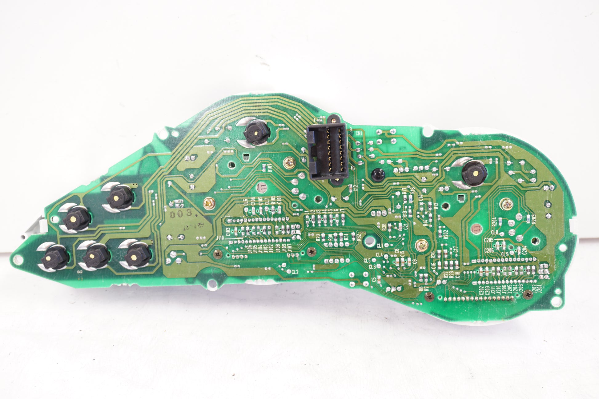 Snett nerifrån på Instrumentpanel från en Kawasaki ZX-6R -1999 motorcykel.