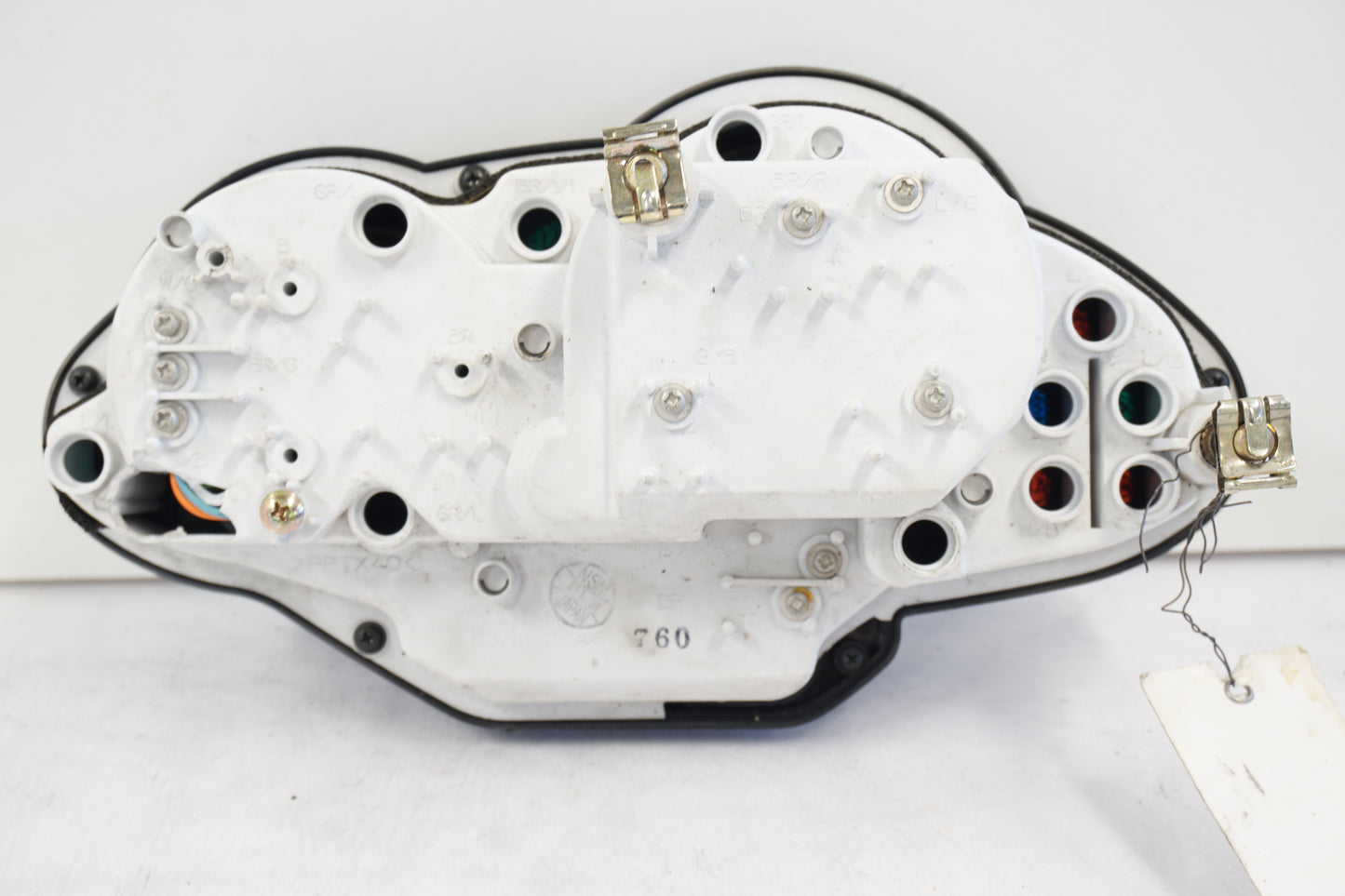 Snett nerifrån på Instrumentpanel från en BMW R 1100 S -1999 motorcykel.