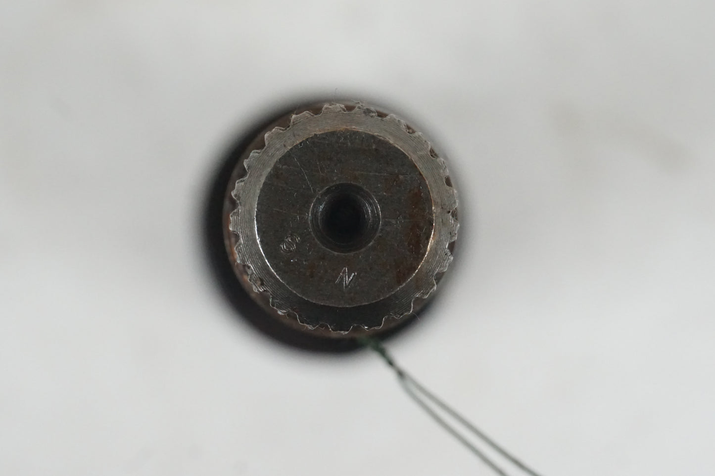 Snett uppifrån på Kardanaxel från en Honda VF 750 S -1982 motorcykel.