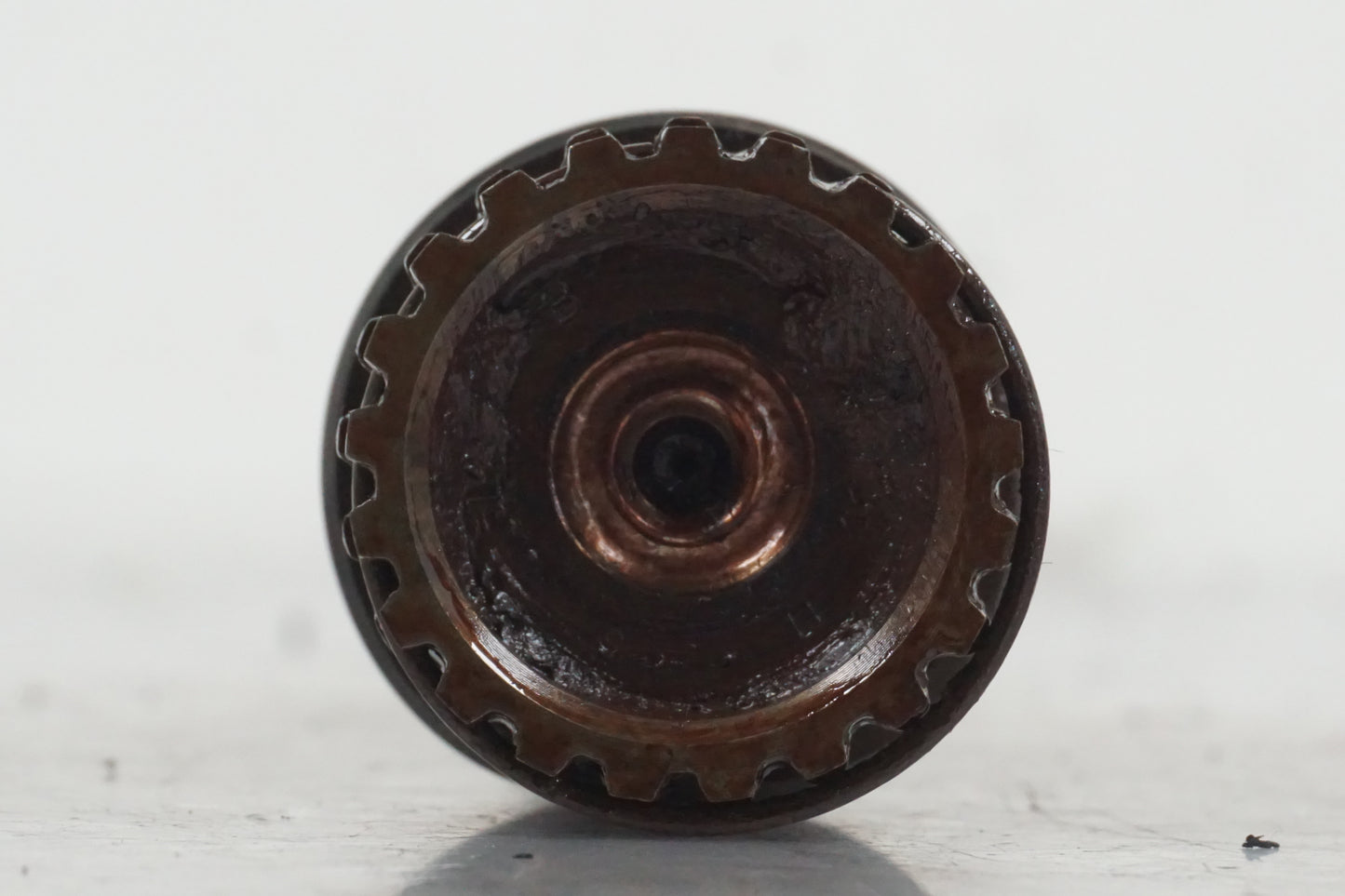 Snett uppifrån på Kardanaxel från en Honda GL 1500 -1998 motorcykel.