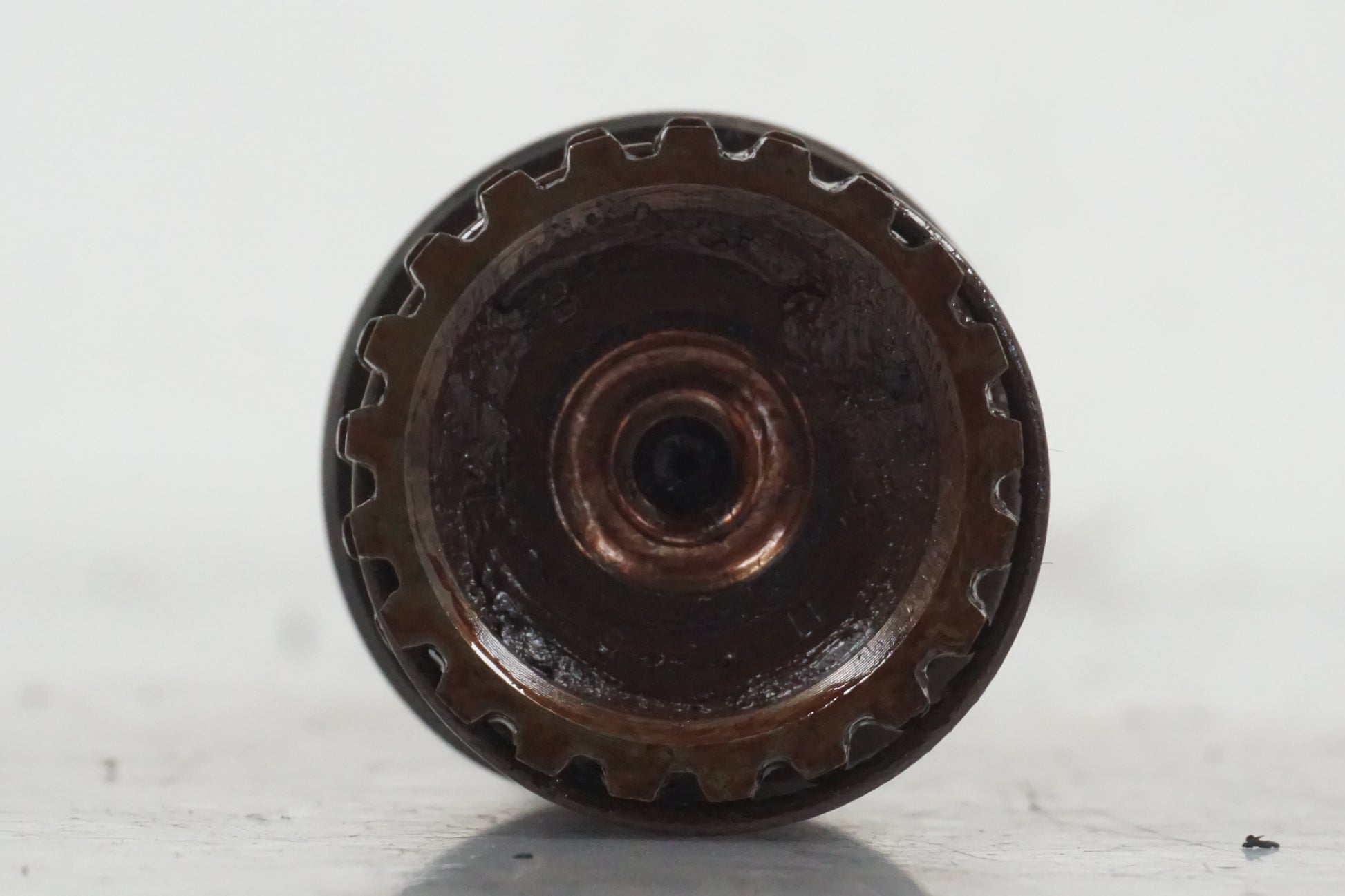 Snett uppifrån på Kardanaxel från en Honda GL 1500 -1998 motorcykel.