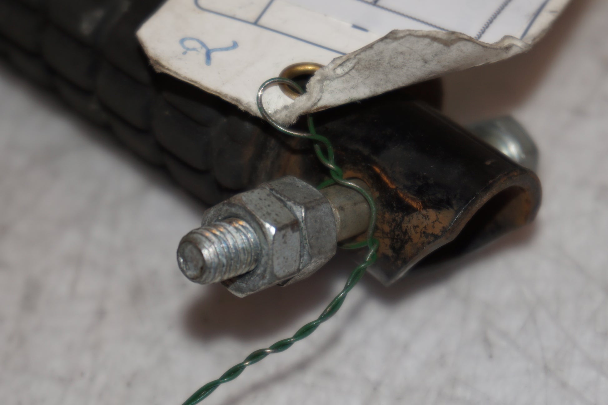 Snett uppifrån på Fotpinne från en Honda CBR 1000 F -1987 motorcykel.