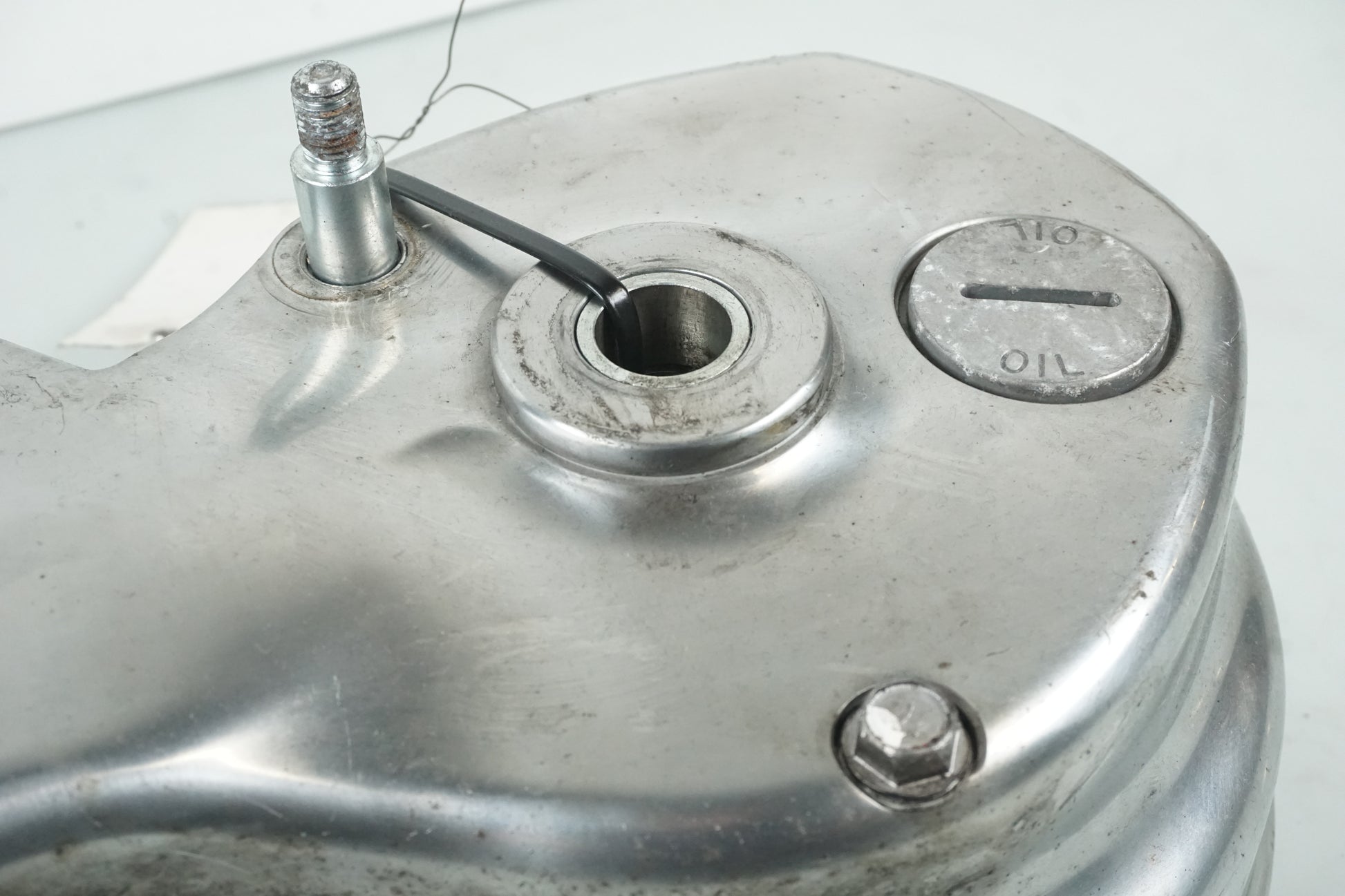 Snett uppifrån på Slutväxel från en Kawasaki VN 1500 Classic Tourer -2003 motorcykel.