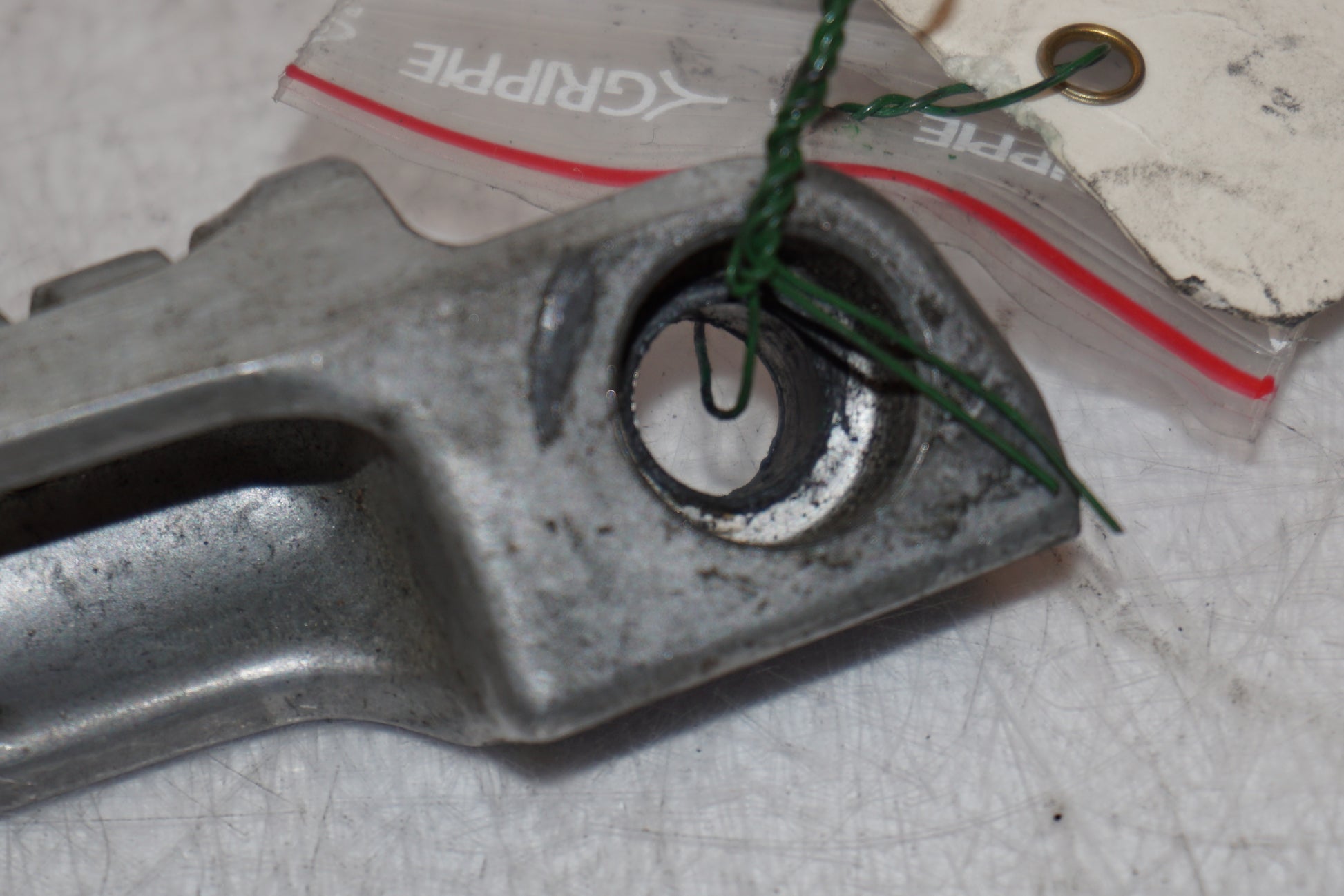 Snett uppifrån på Fotpinne från en Kawasaki ZX-6R -1997 motorcykel.