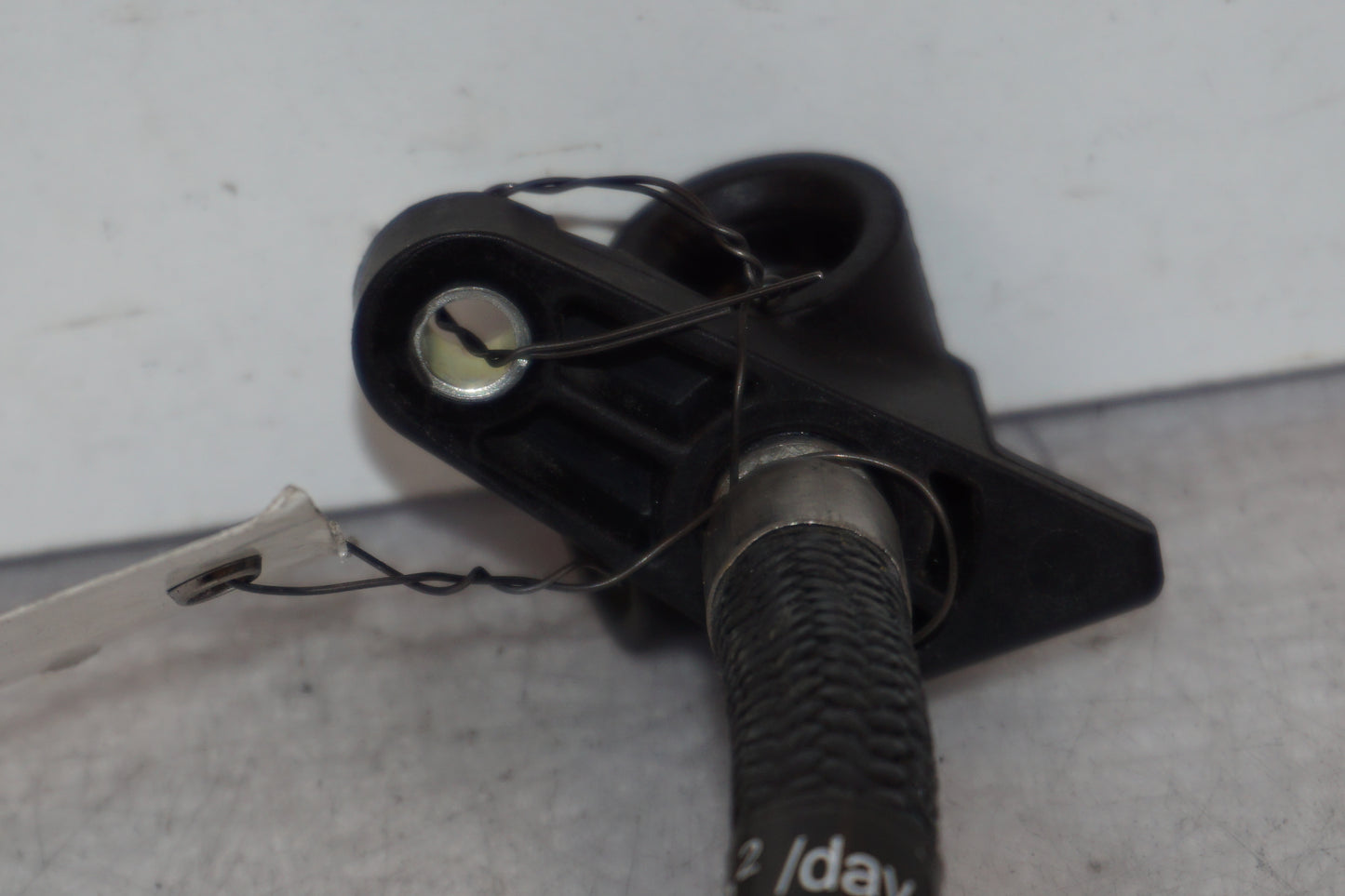 Snett uppifrån på Fuel Rail från en H-D Street Glide FLHX -2009 motorcykel.