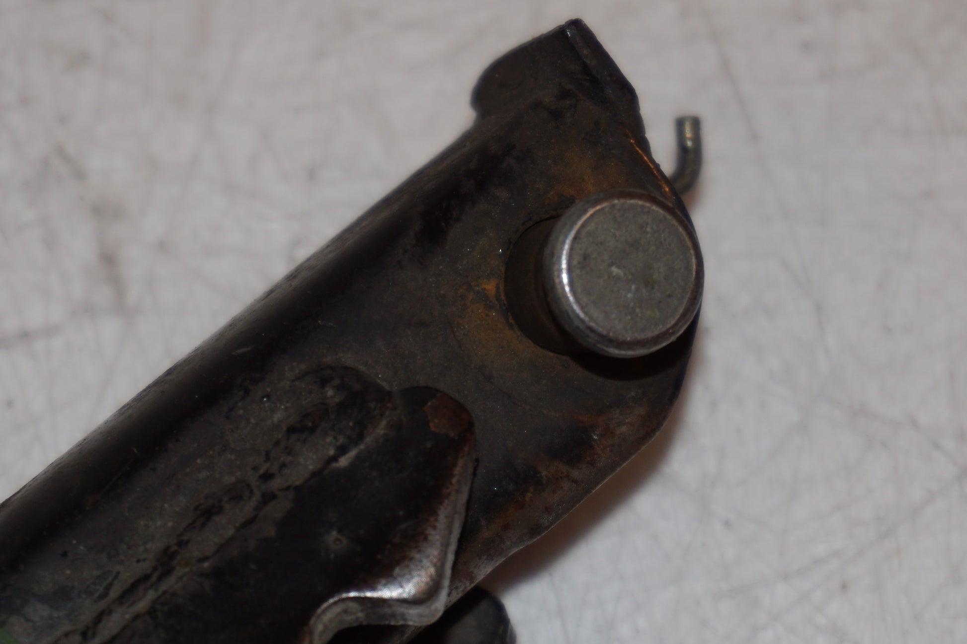 Snett uppifrån på Fotpinne från en Suzuki DR 650 -1993 motorcykel.