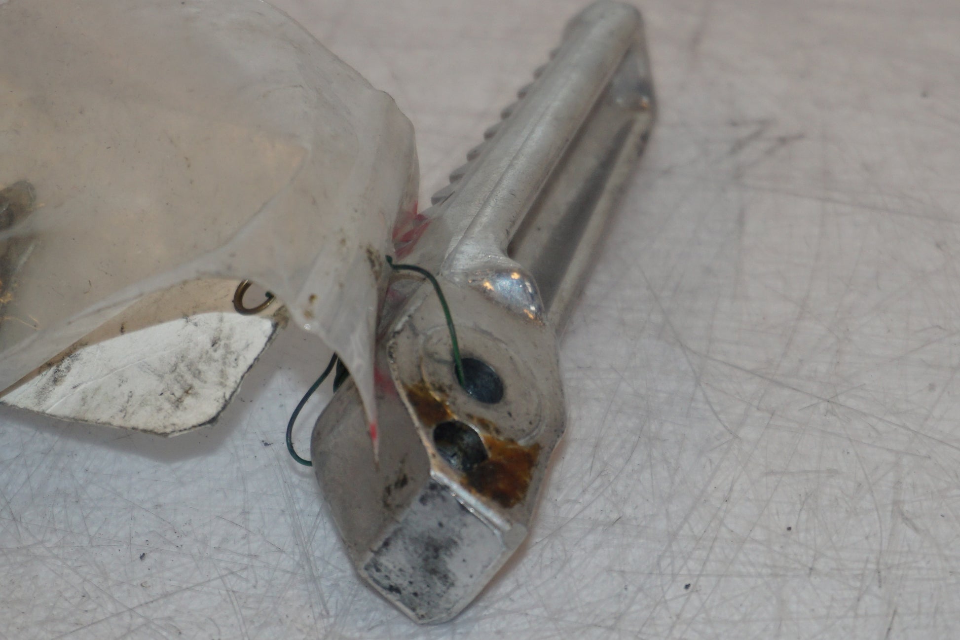 Snett uppifrån på Fotpinne från en Honda CBR 1100 XX -1998 motorcykel.