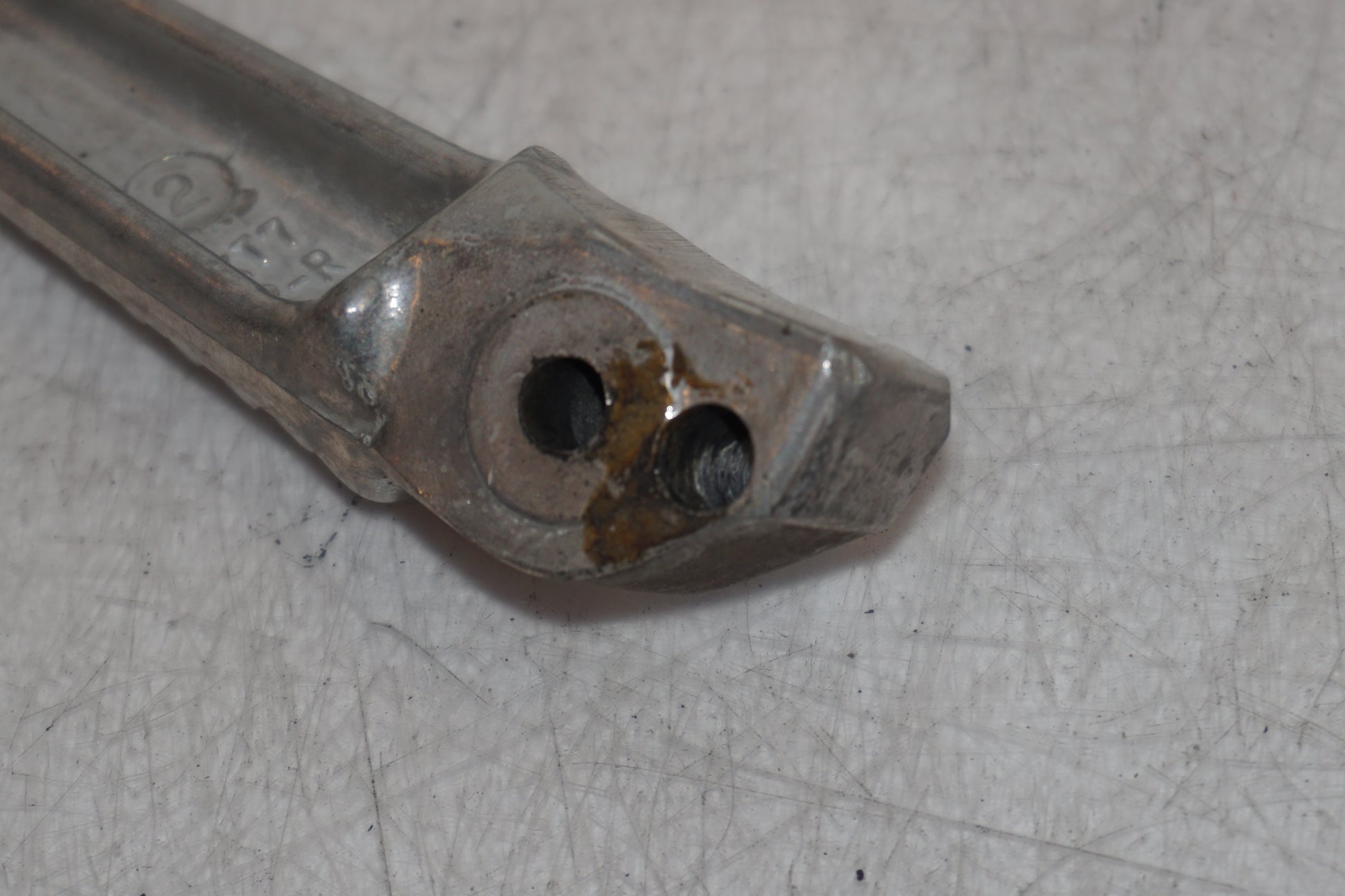 Snett uppifrån på Fotpinne från en Honda CBR 1100 XX -1997 motorcykel.