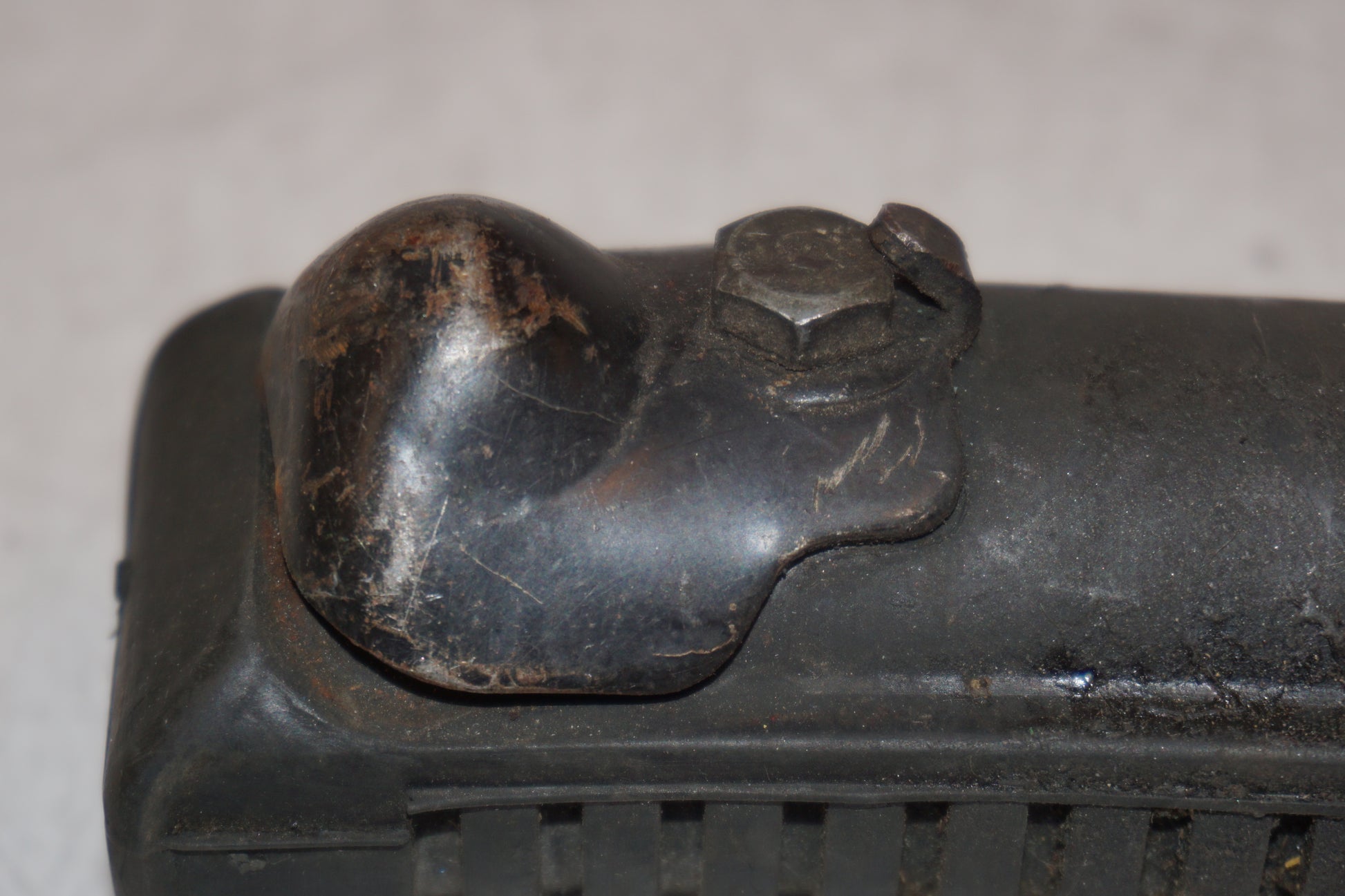 Snett uppifrån på Fotpinne från en Honda CB 650 -1982 motorcykel.