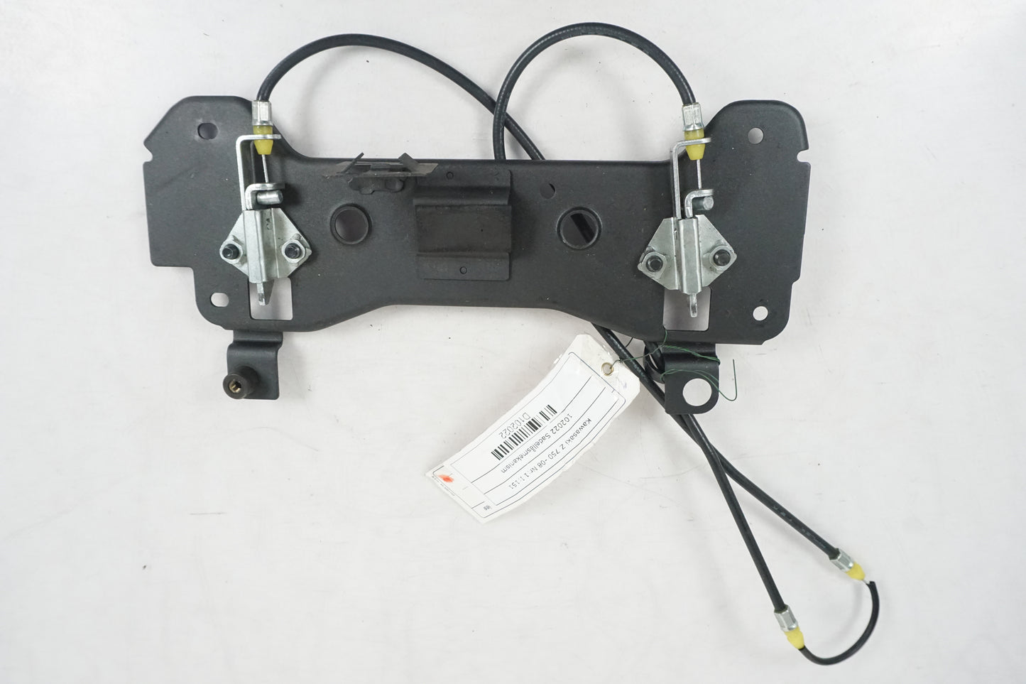 Framsidan på Sadellåsmekanism från en Kawasaki Z 750 -2008 motorcykel.