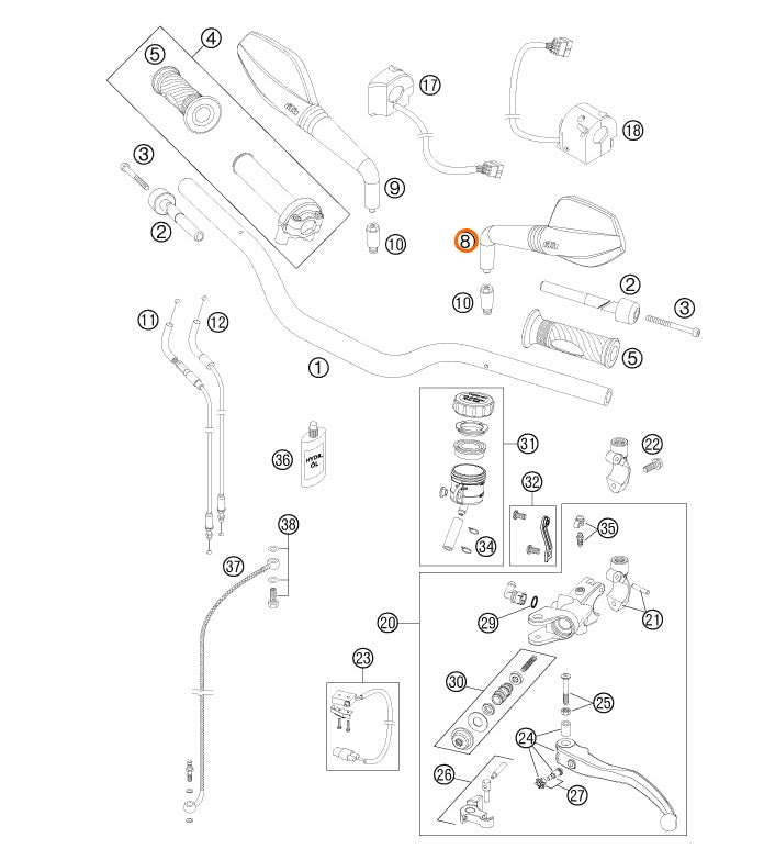 KTM Backspegel Vänster 690 / 990
