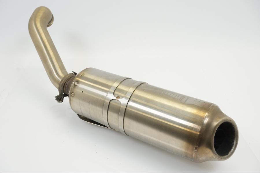 Snett uppifrån på Ljuddämpare från en KTM 690 Duke -2012 motorcykel.