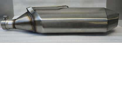 Baksidan på Ljuddämpare från en KTM 690 Enduro -2011 motorcykel.