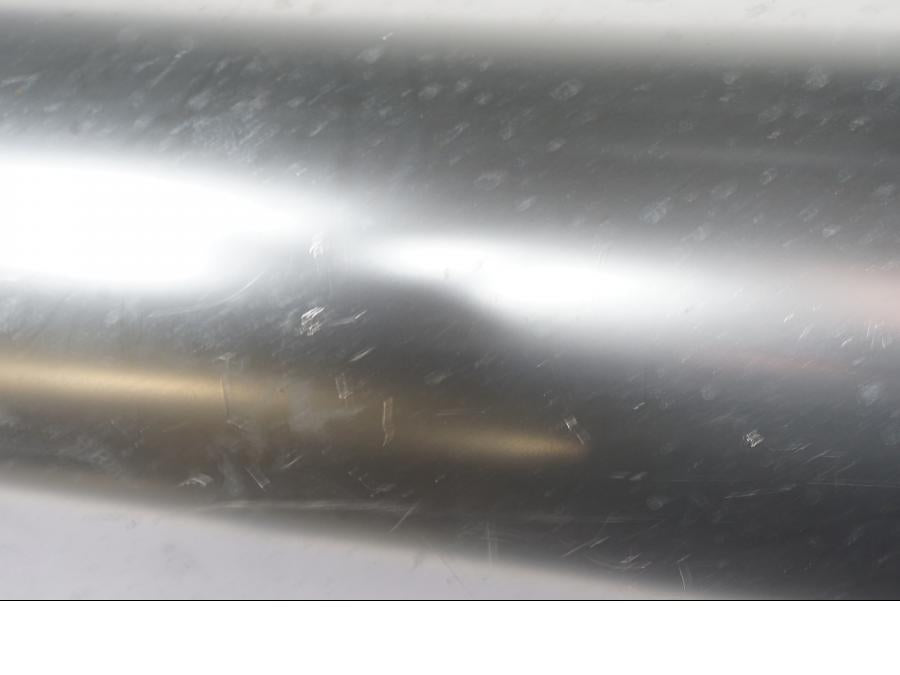 Snett uppifrån på Ljuddämpare från en Honda CBR 500 R -2013 motorcykel.