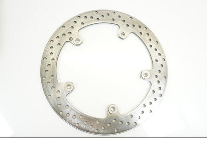 Framsidan på Bromsskiva från en BMW R 1200 S -2006 motorcykel.